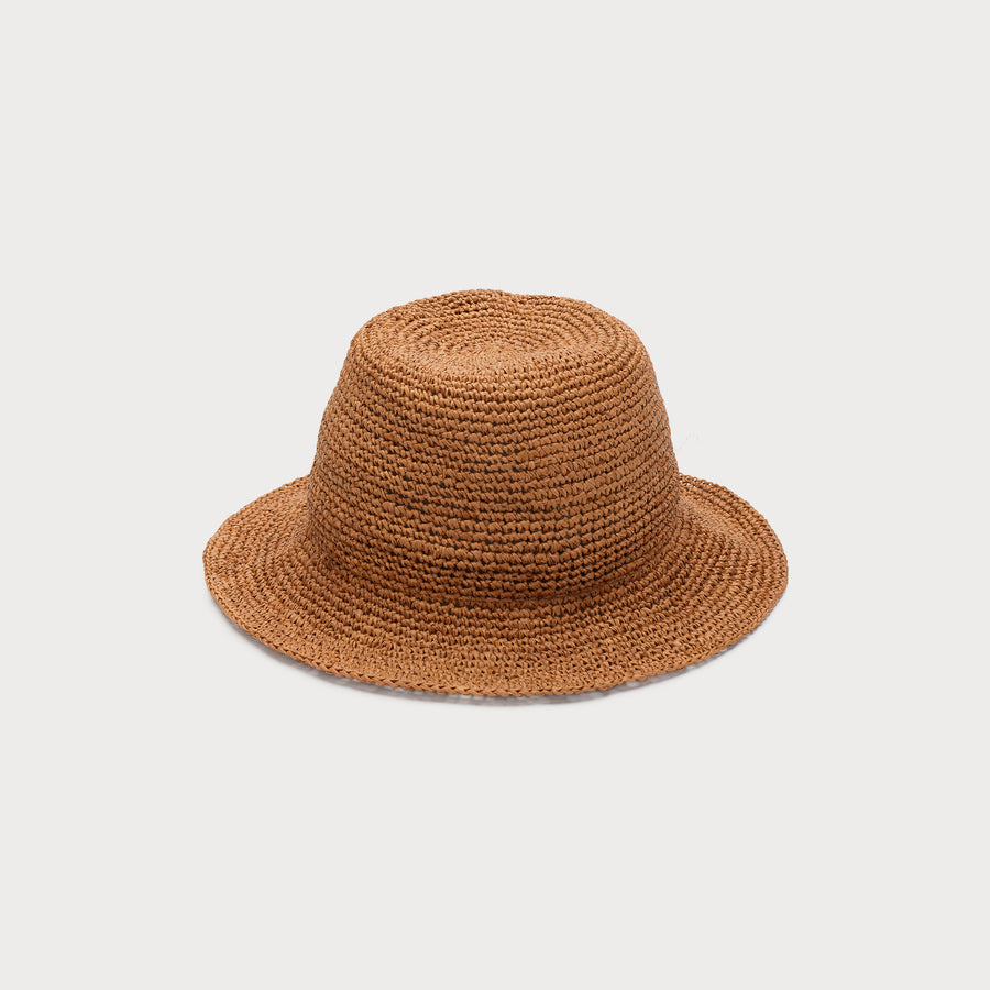 Image of the Oodnadatta Crochet Bucket Hat in Burnt Orange