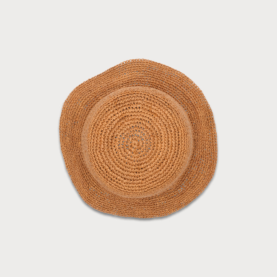 Image of the Oodnadatta Crochet Bucket Hat in Burnt Orange