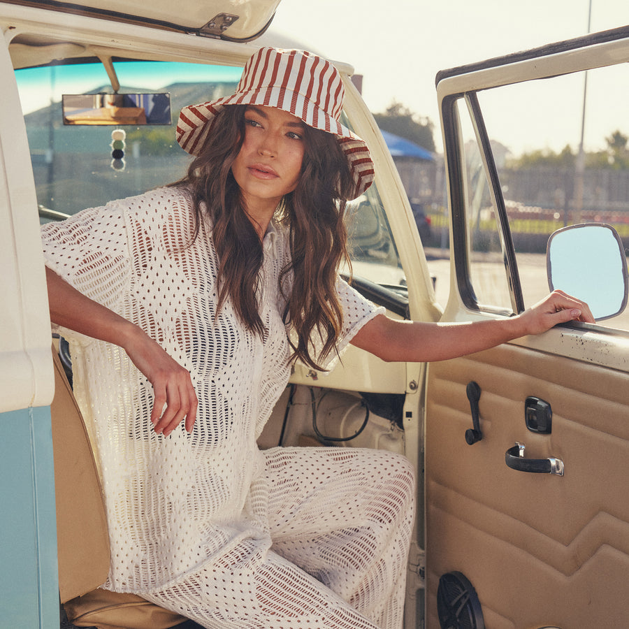 Cove Bucket Hat in Red Terracotta