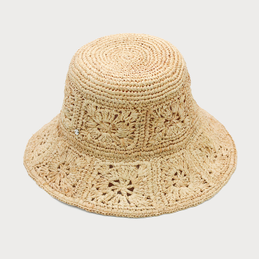 Aalto Crochet Bucket Hat in Beige