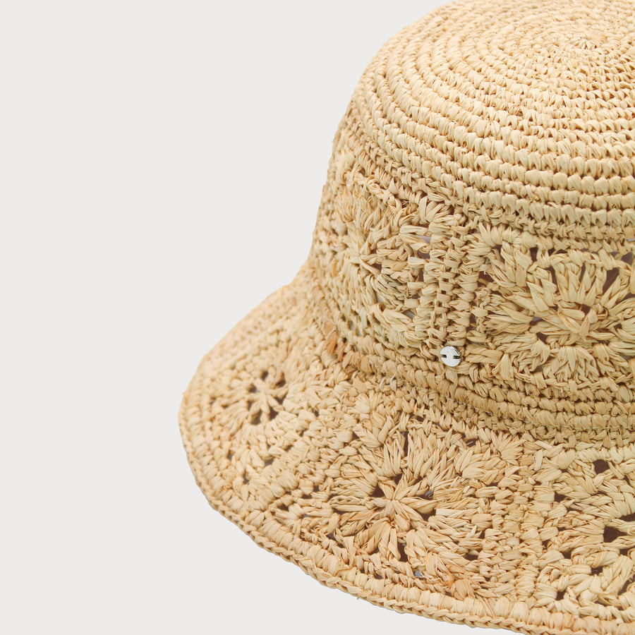 Aalto Crochet Bucket Hat in Beige