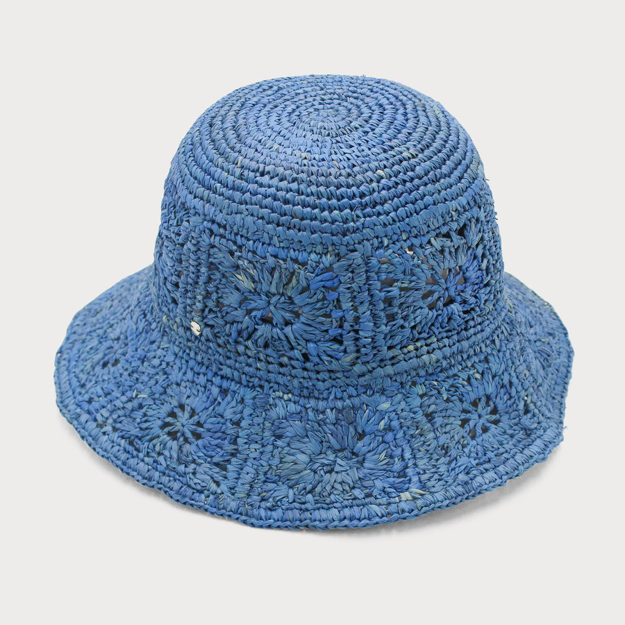 Aalto Crochet Bucket Hat in Ocean Blue