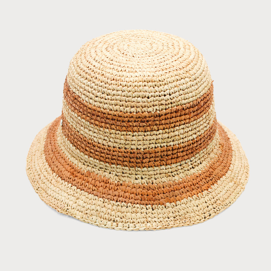 Azure Crochet Bucket Hat in Brown