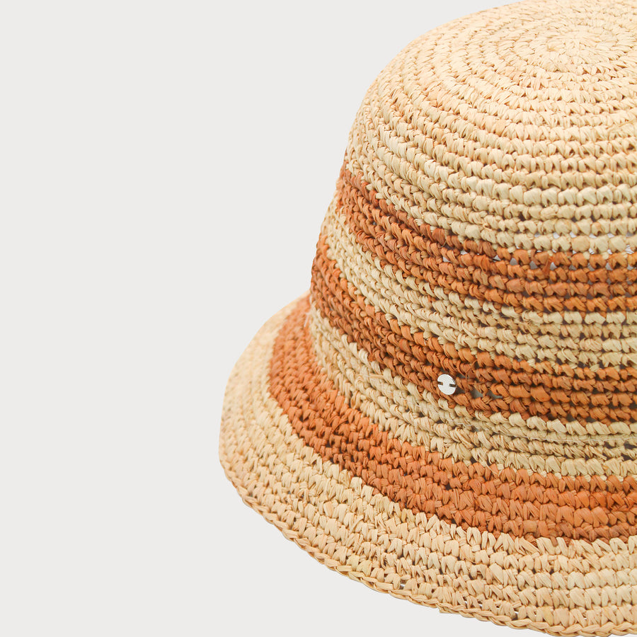 Azure Crochet Bucket Hat in Brown