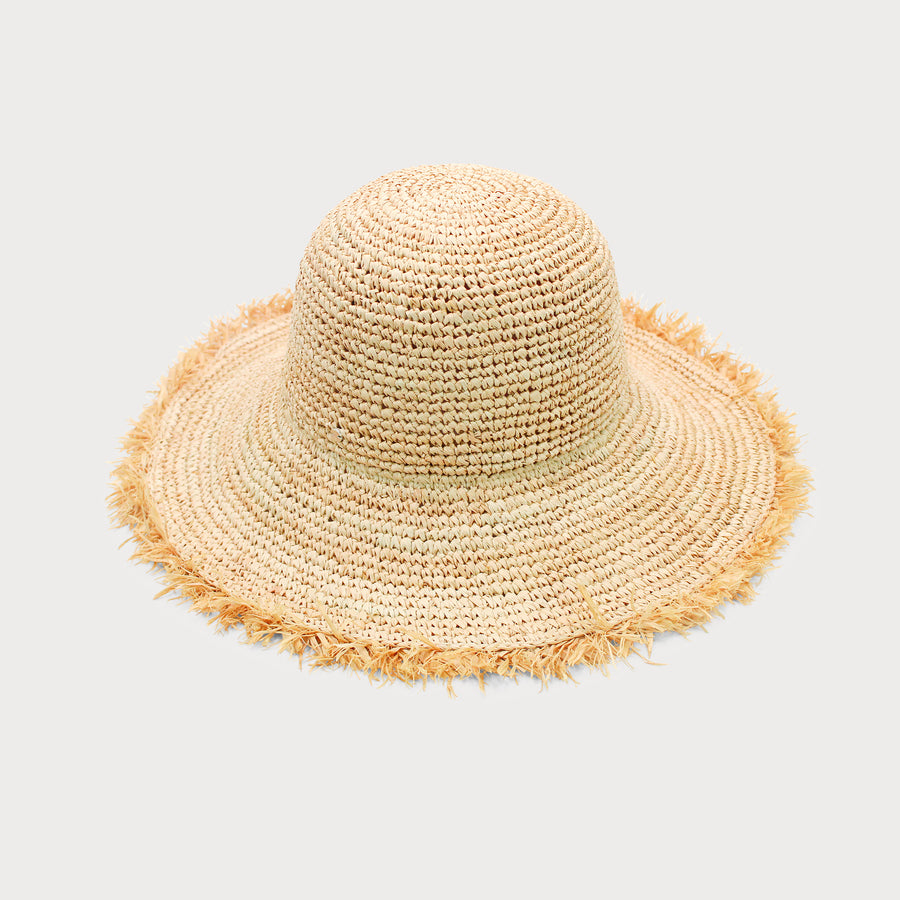 Indra Crochet Bucket Hat in Natural