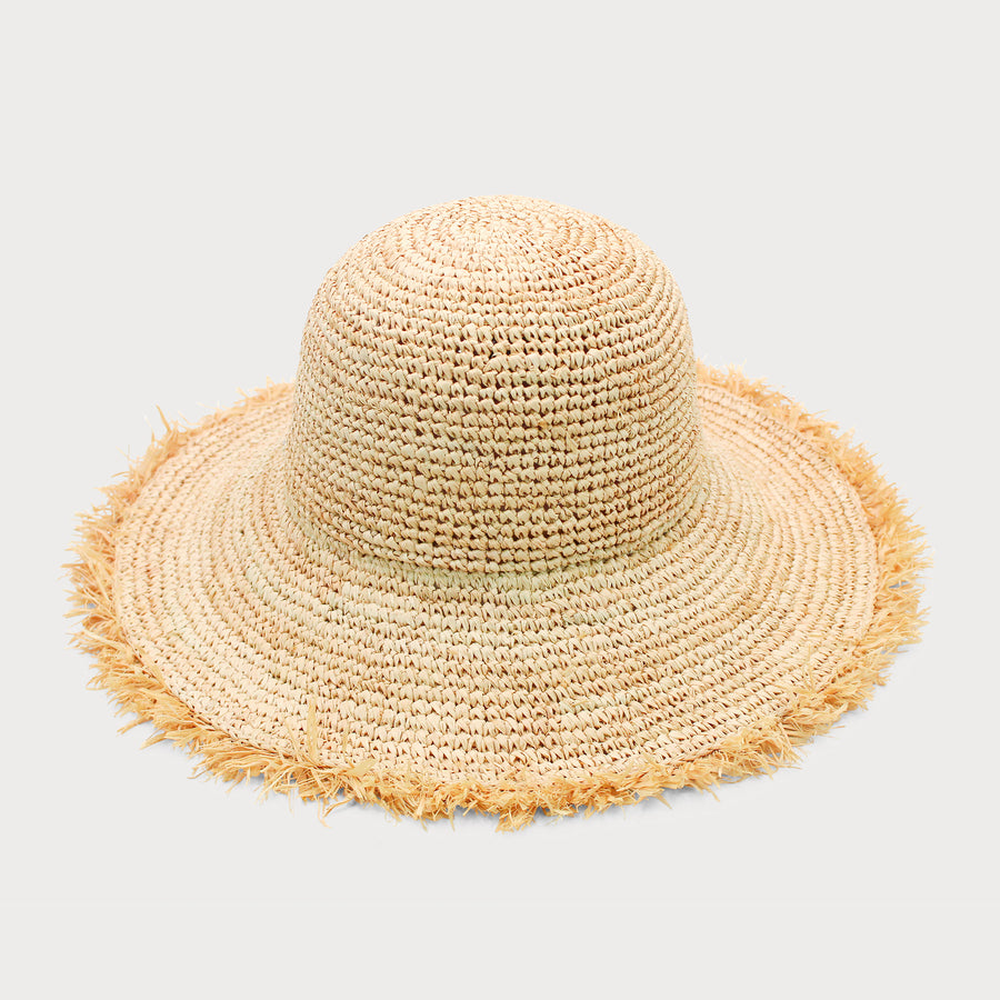 Indra Crochet Bucket Hat in Natural