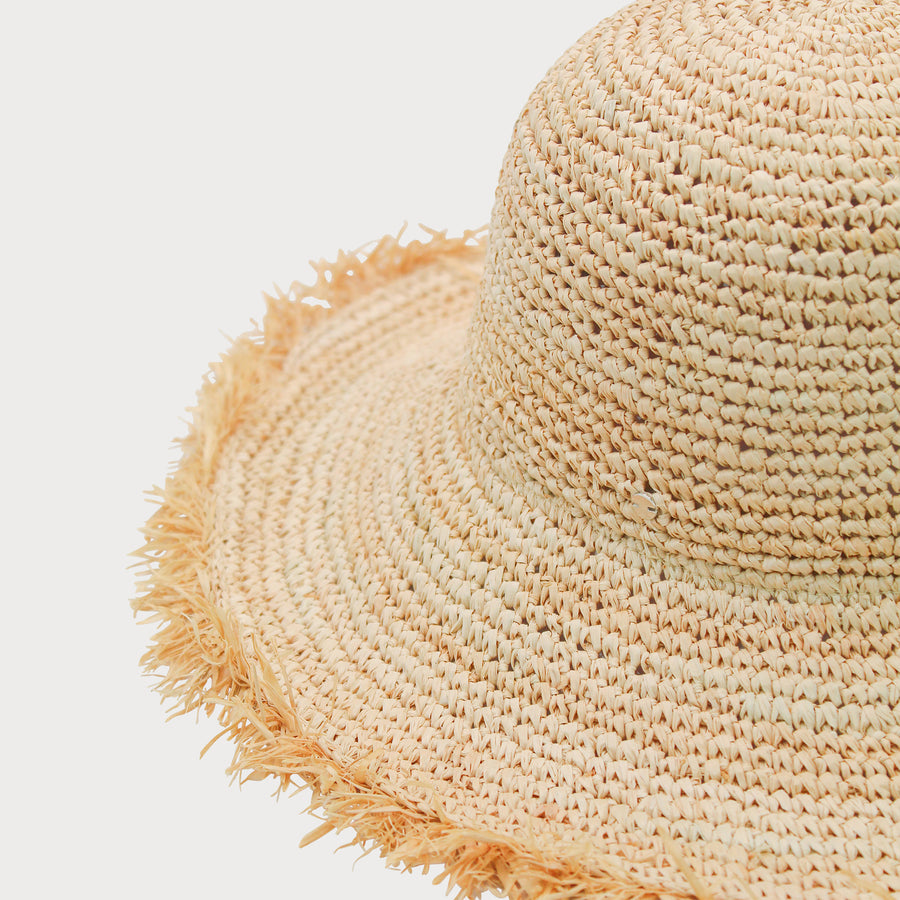 Indra Crochet Bucket Hat in Natural