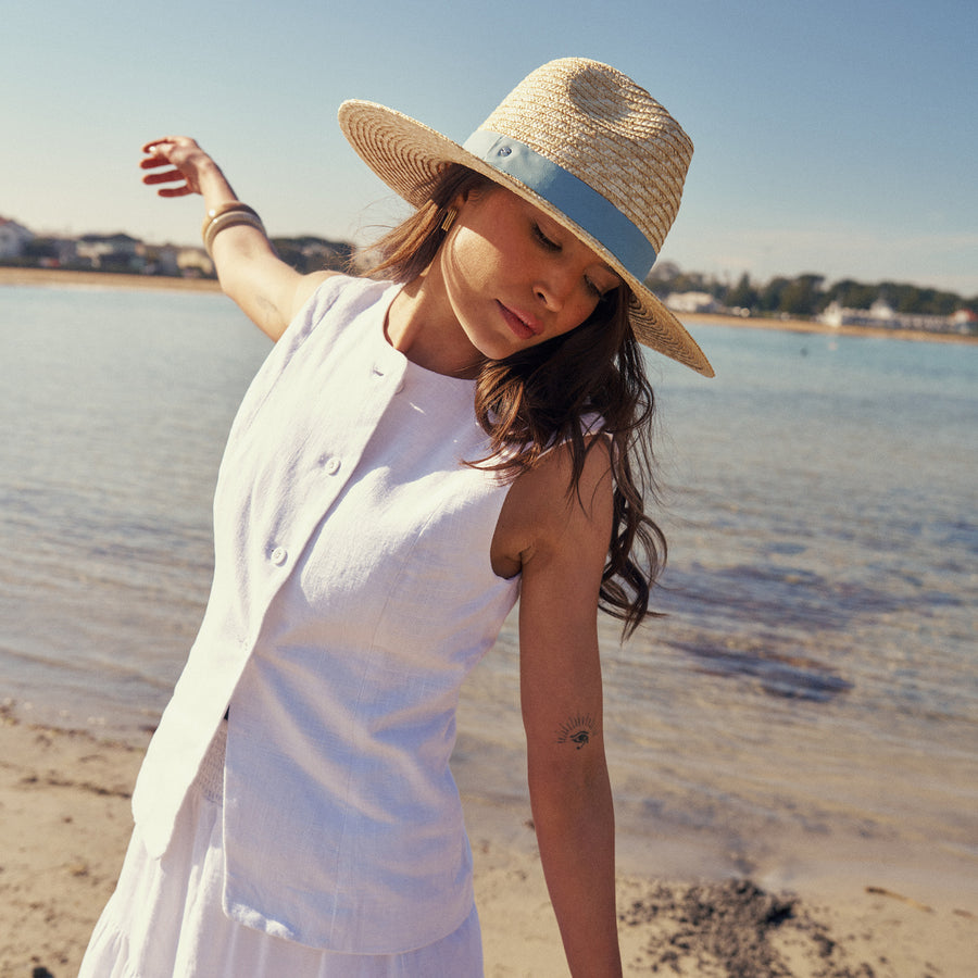 Zana Fedora in Sky Blue