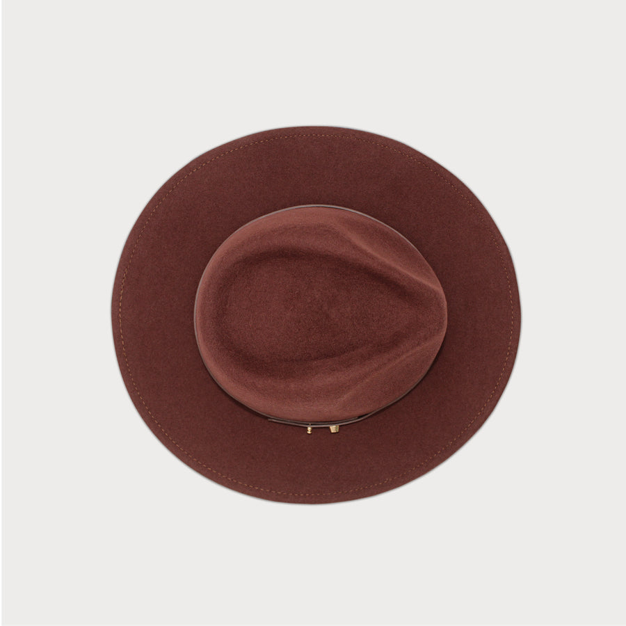 Top-down image of Ace of Something Oslo Fedora in Auburn