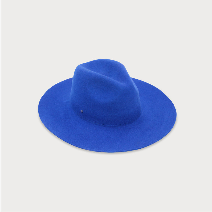 Side image of the The Callisto Fedora in Royal blue