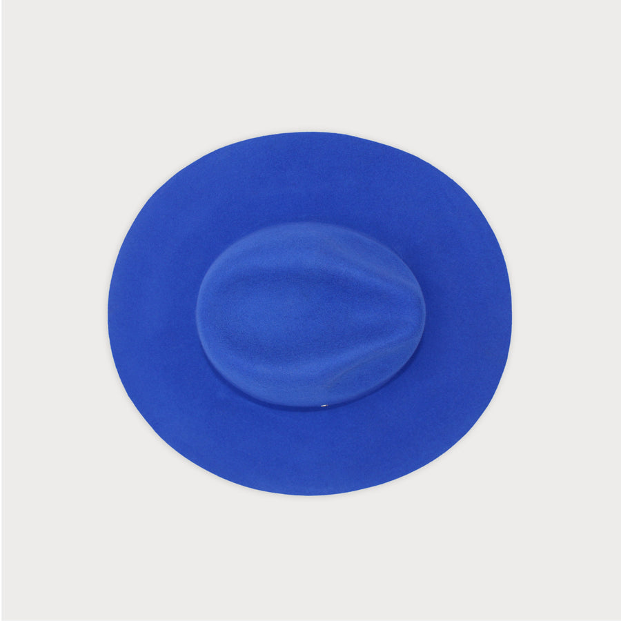 Top-down image of the The Callisto Fedora in Royal blue